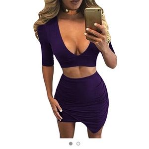 Crop top and mini skirt